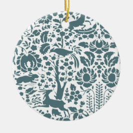 Bird, Hjort, träd folk mönster Julgransprydnad Keramik