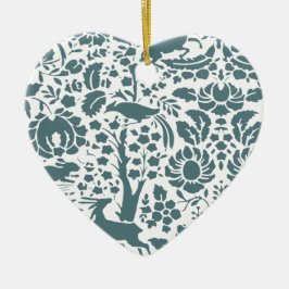 Bird, Hjort, träd folk mönster Julgransprydnad Keramik