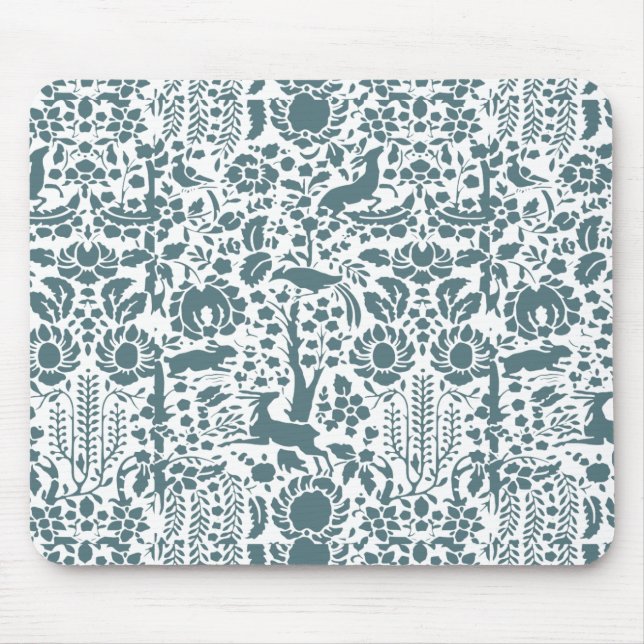 Bird, Hjort, träd folk mönster Musmatta (Framsidan)