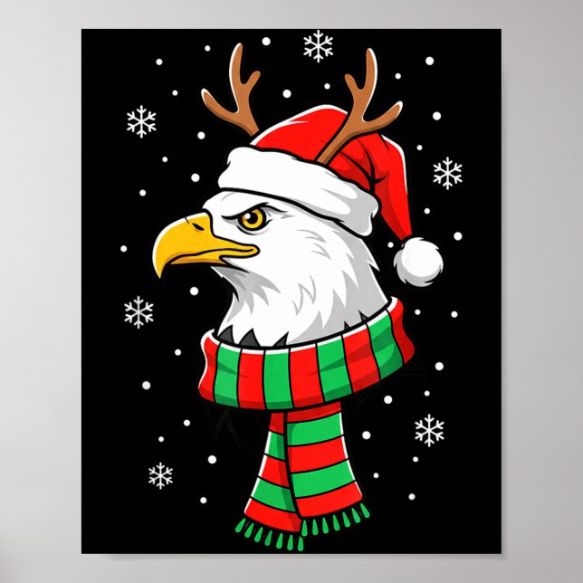 Bird Holiday, Santa Hat, Reindeer Antlers &amp; Fe Poster (Framsidan)