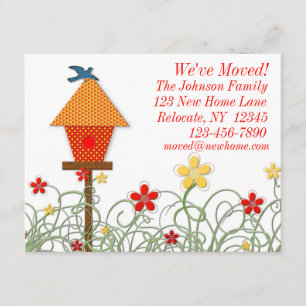 Bird House Flytta Announcement Meddelande
