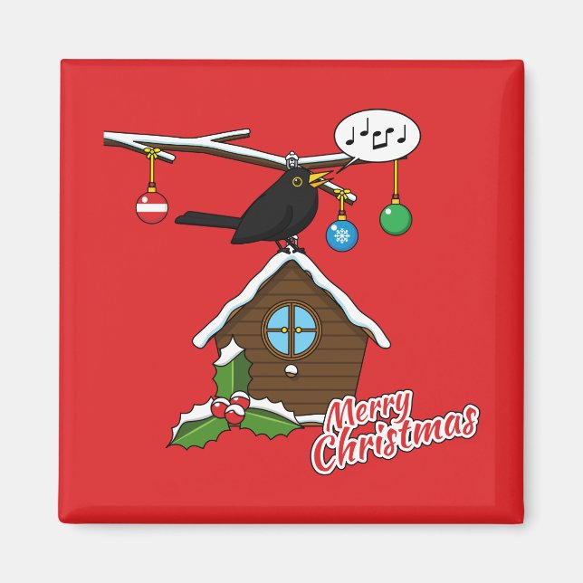 Bird House God jul Magnet (Framsidan)