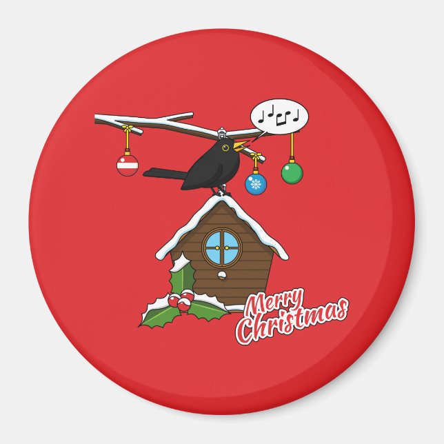 Bird House God jul Magnet (Framsidan)