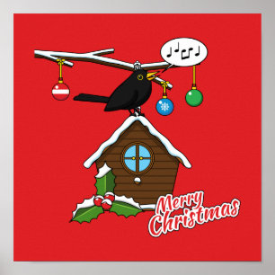 Bird House God jul Poster