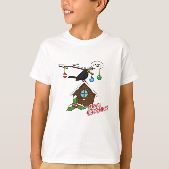 Bird House God jul T Shirt (Framsida)