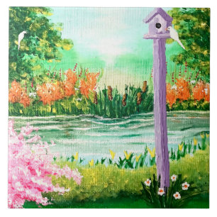 Bird House Kakelplatta