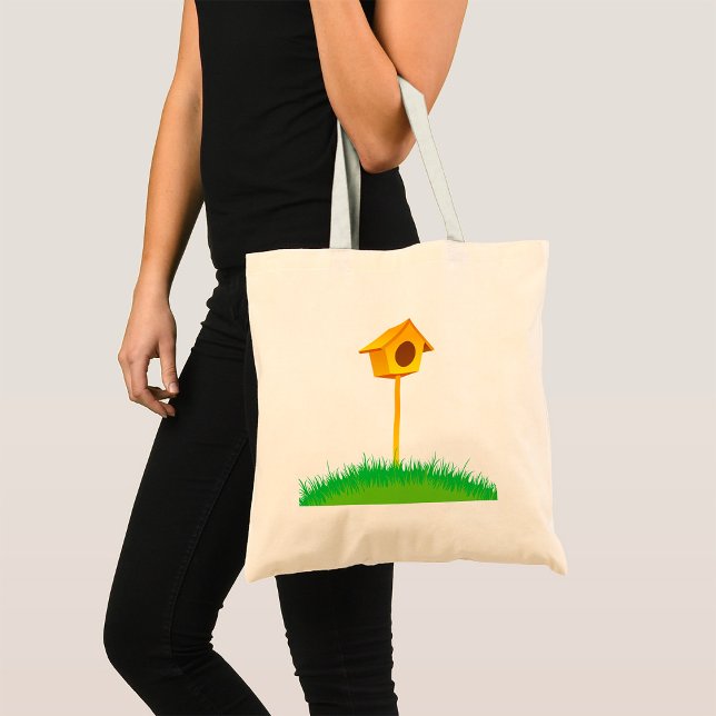Bird House Tote Bag Tygkasse (Skapare uppladdad)