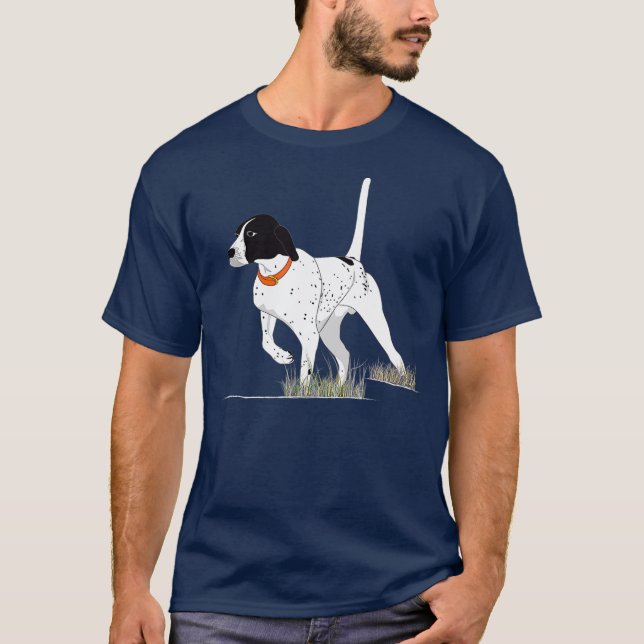 Bird Hunting for Hunter Manar English Pointer Hund T Shirt (Framsida)