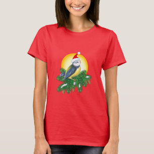 Bird i Santa Hat T Shirt