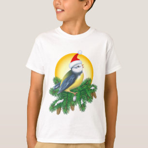 Bird i Santa Hat T Shirt