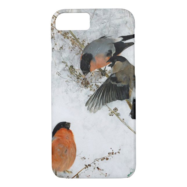 Bird i Snö, Bruno Liljefors Case-Mate iPhone Skal (Baksida)