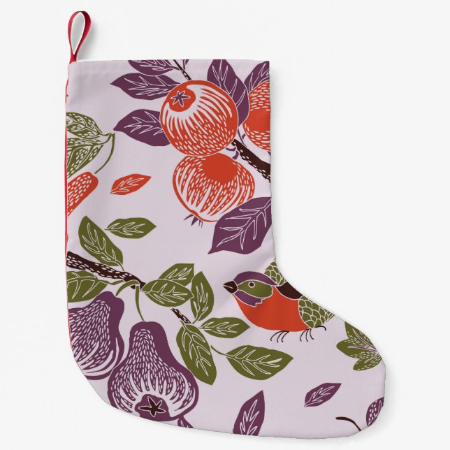 bird in a fruit garden. seamless pattern liten julstrumpa (Framsidan)