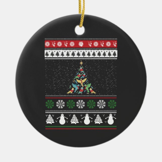 Bird Julgran Bird Älskare Julgransprydnad Keramik (Framsidan)