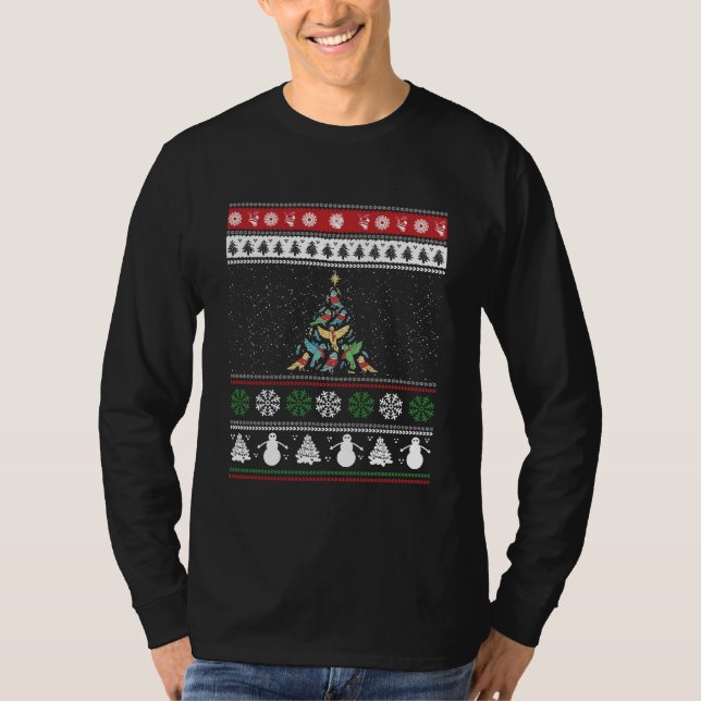 Bird Julgran Bird Älskare T Shirt (Framsida)