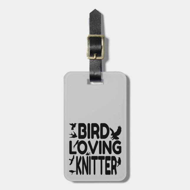 Bird Loving Knitter Bagagebricka (Vertikal Framsida)