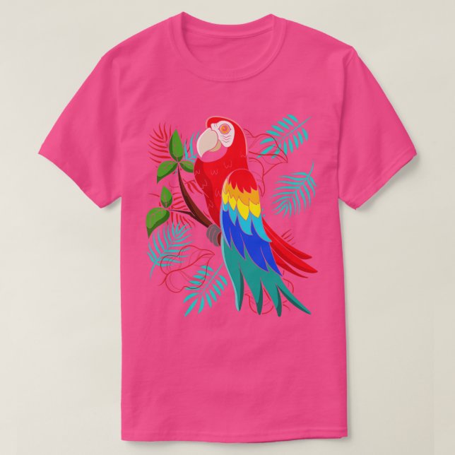 Bird Macaw Tropical Bird Watcher Parrot T Shirt (Design framsida)
