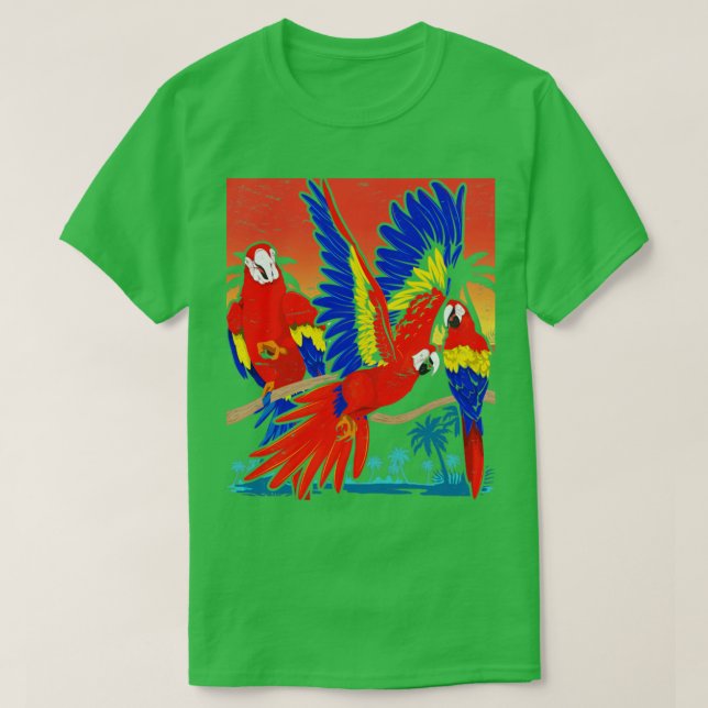Bird Macaw Zoo Animal Tropical Parrot T Shirt (Design framsida)