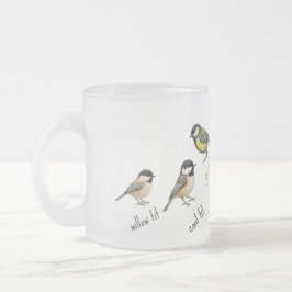 Bird Mug – Garden Birds Watercolour Coffee Cup Frostad Glasmugg