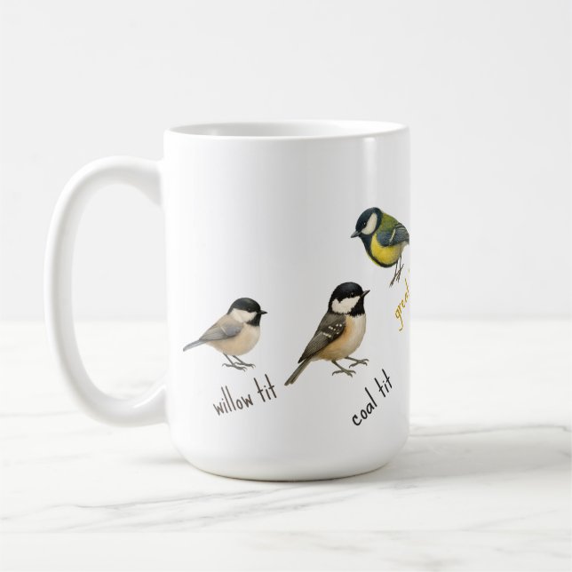 Bird Mug – Garden Birds Watercolour Coffee Cup Kaffemugg (Vänster)