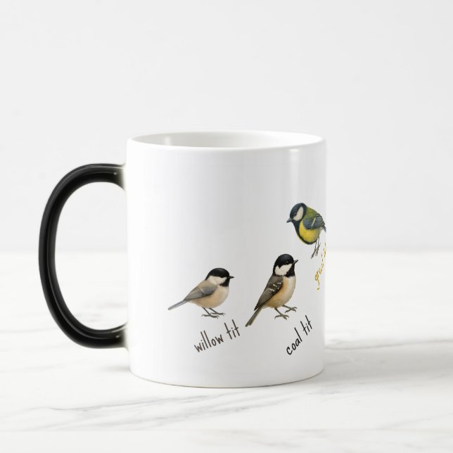 Bird Mug – Garden Birds Watercolour Coffee Cup Magisk Mugg (Vänster)
