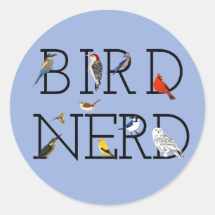 Bird Nerd Assortal Two Runt Klistermärke