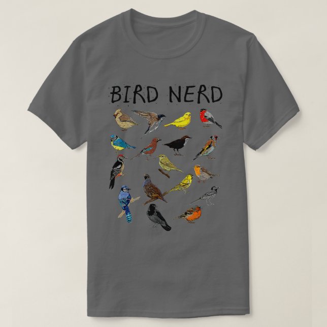 "Bird Nerd Differentid of Bird" Cute Bird Gift T Shirt (Design framsida)
