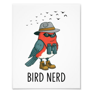Bird Nerd Funny Bird Watching Bird Älskare Fototryck