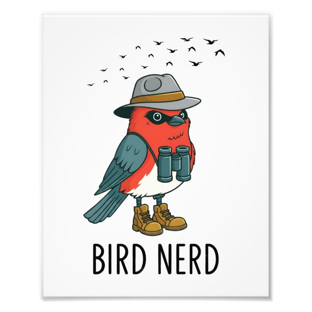 Bird Nerd Funny Bird Watching Bird Älskare Fototryck (Framsidan)