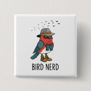 Bird Nerd Funny Bird Watching Bird Älskare Knapp