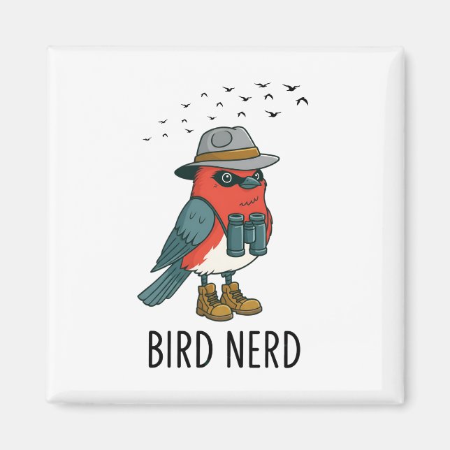 Bird Nerd Funny Bird Watching Bird Älskare Magnet (Framsidan)