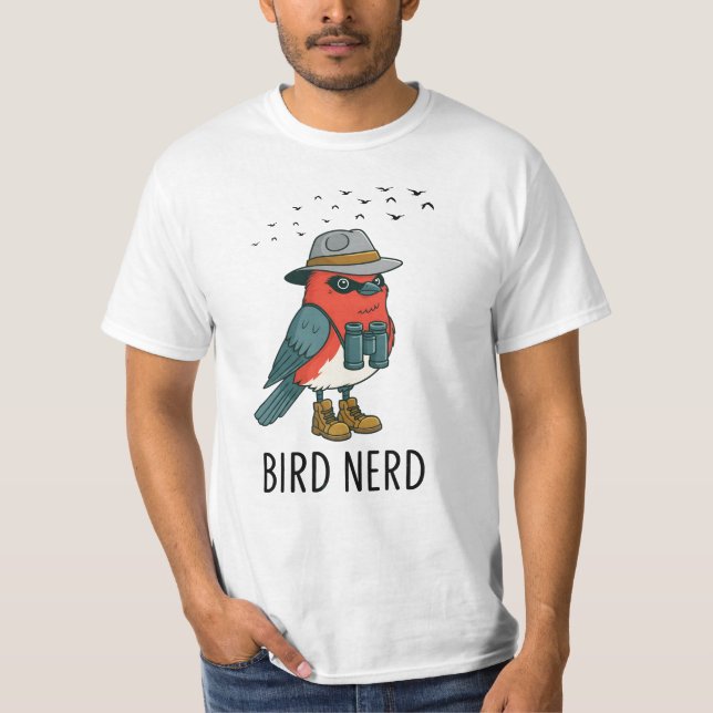 Bird Nerd Funny Bird Watching Bird Älskare T Shirt (Framsida)