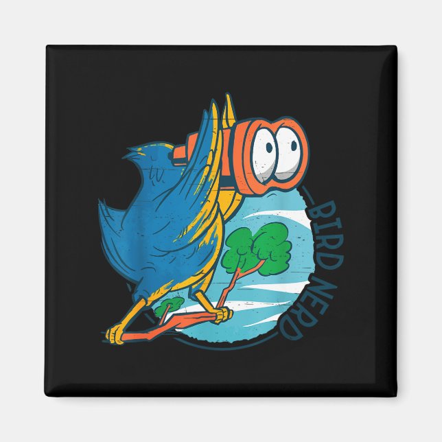Bird Nerd Funny Bird Watching Birds Lover Ornithol Magnet (Framsidan)