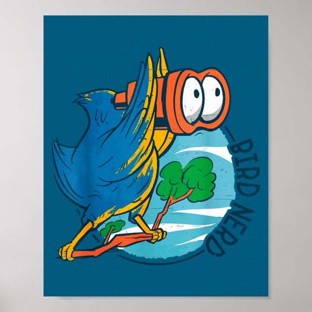 Bird Nerd Funny Bird Watching Birds Lover Ornithol Poster (Framsidan)