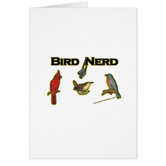 Bird Nerd Hälsningskort (Framsidan)