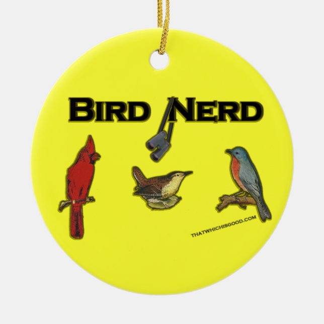 Bird Nerd Julgransprydnad Keramik (Framsidan)