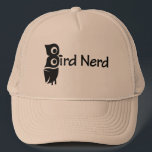 Bird Nerd Keps<br><div class="desc">Roligt och unik hatt för fågelvaktmästaren,  fågelledaren älskare eller fågelledaren i ditt liv. En silhuett i uggla är "B" i "Bird Nerd" och hans näsa "i: i "fågel".</div>