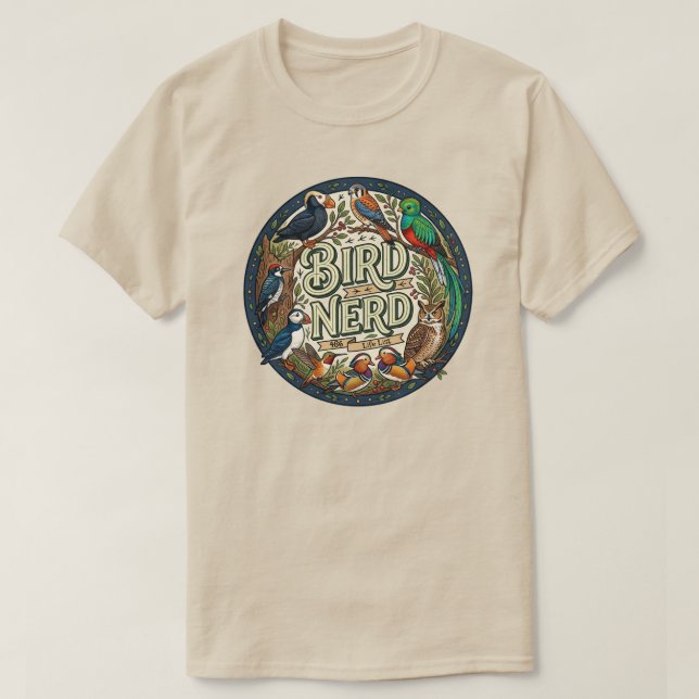 Bird Nerd Life List T Shirt (Design framsida)