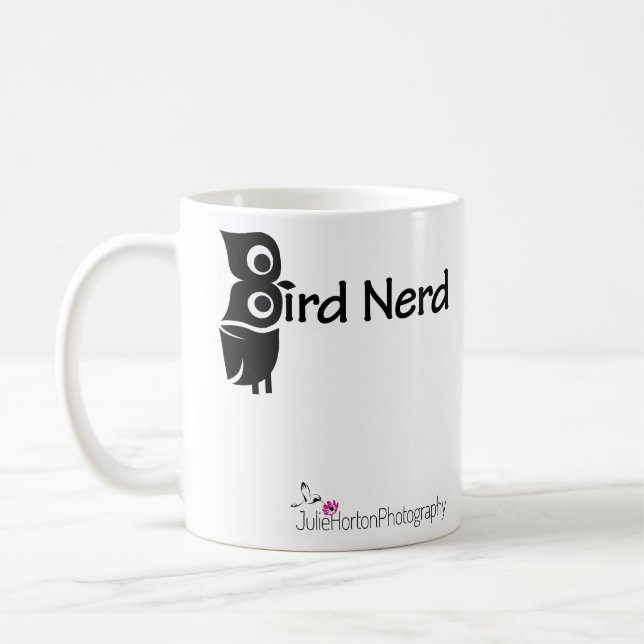 Bird Nerd och Uggla Rosa Kaffemugg (Vänster)