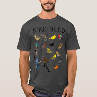 Bird Nerd Olika typer av gåva från fågelcute T Shirt