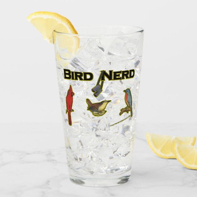 Bird Nerd Roligt Beer Glass Glaskopp (Framsida Ice)
