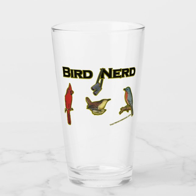 Bird Nerd Roligt Beer Glass Glaskopp (Framsida)