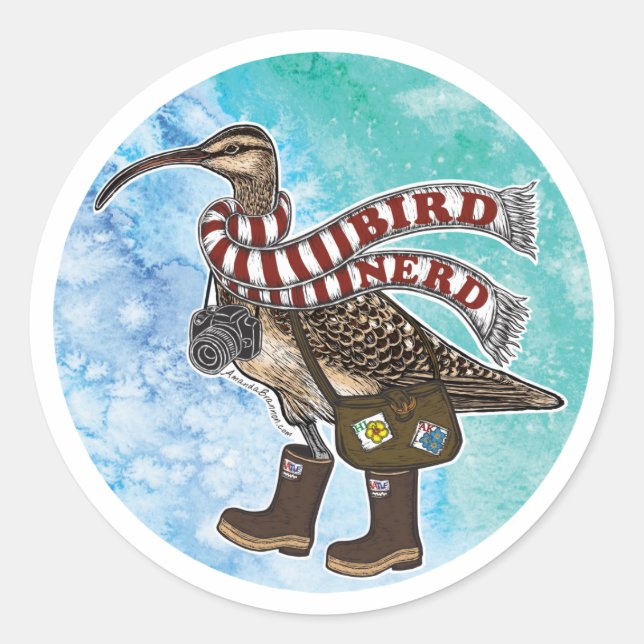 Bird Nerd Stickers Runt Klistermärke (Framsida)