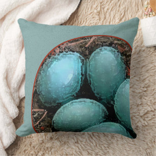 Bird Nest Blue Robin Eggs Kudde