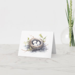 Bird Nest with Eggs BLANK Kort