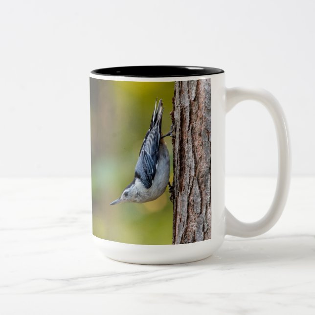 Bird, Nuthatch, tvåsidig, Två-Tonad Mugg (Höger)