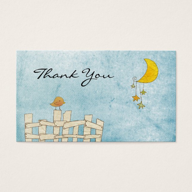 Bird och Måne tack Visitkort (Framsidan)