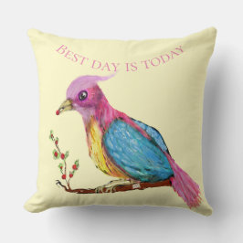 Bird of Paradise | Best Day Is Today Throw Pillow Kudde