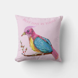 Bird of Paradise | Best Day Is Today Throw Pillow Kudde