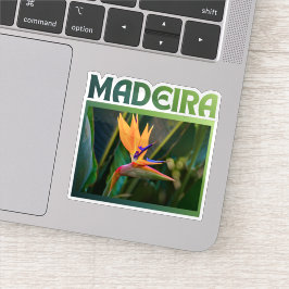 Bird of Paradise flower, Madeira Portugal travel Klistermärken