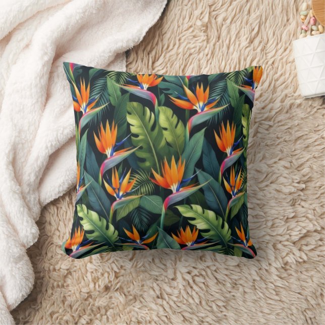 Bird of Paradise Flower Pattern Kudde (Filt)